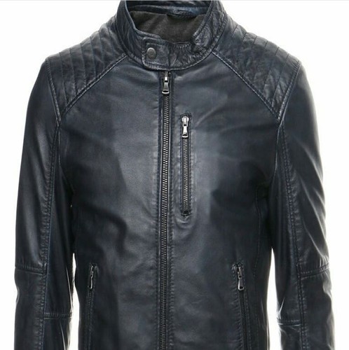 Giacca pelle uomo nera - , café