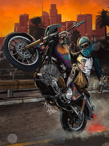 Poster scheletro moto - poster,
